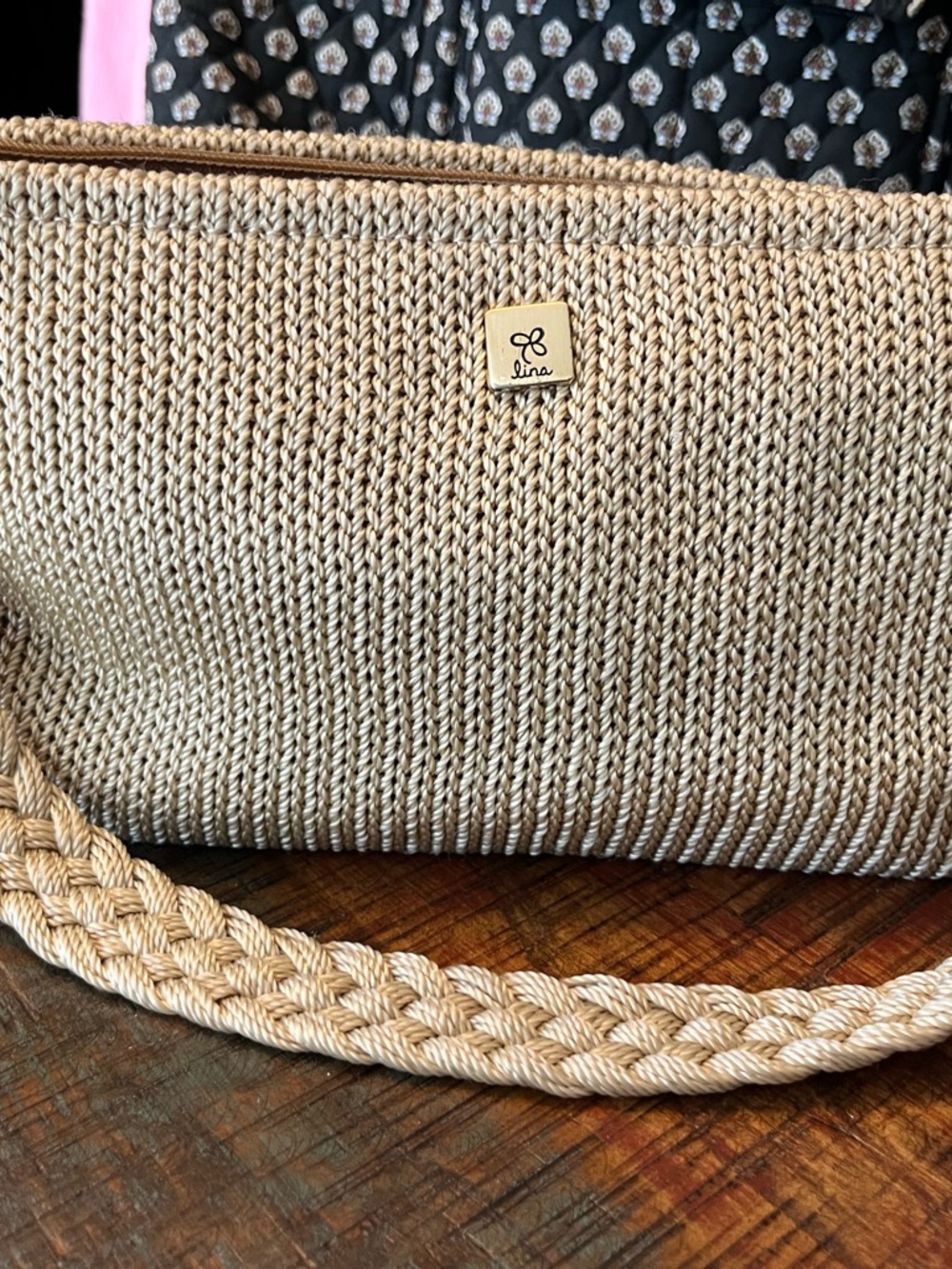 Lina Braided Straw Tote in Natural Beige